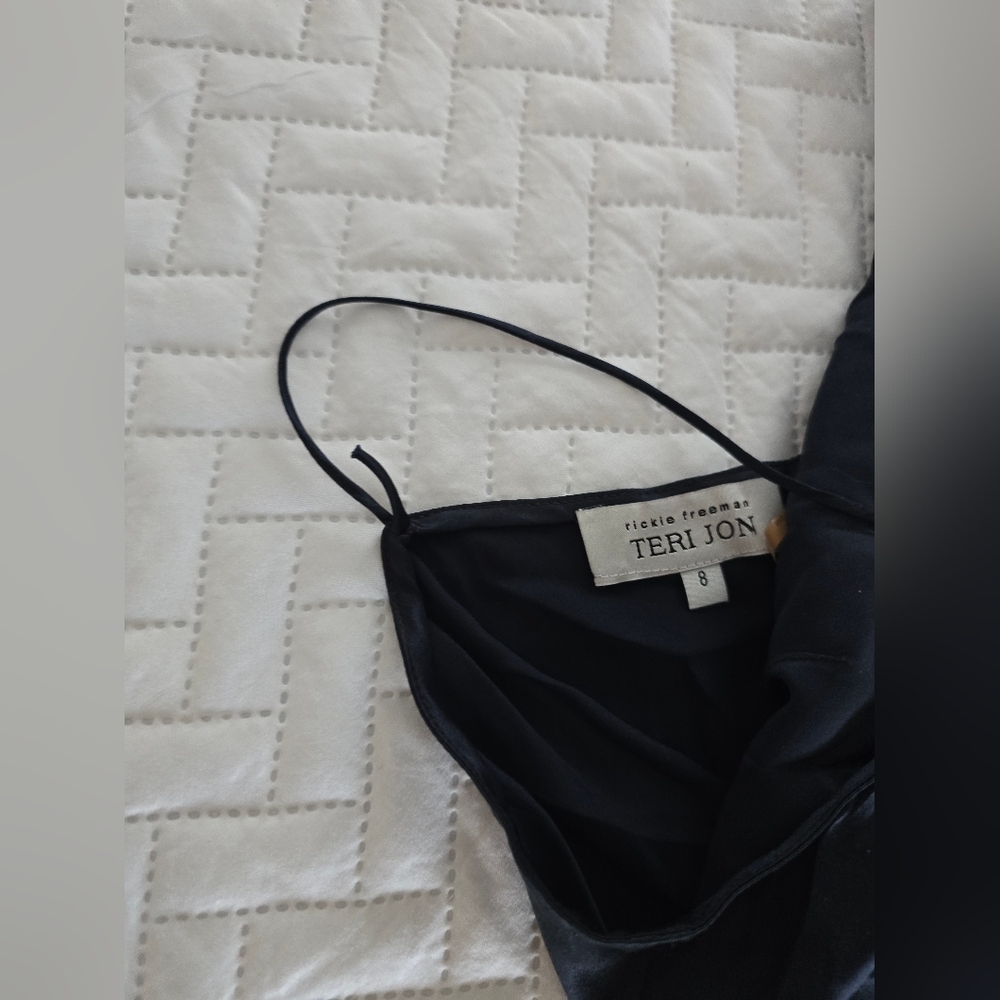 Rickie Freeman Teri John Black Silk Slip Dress - Picture 7 of 7